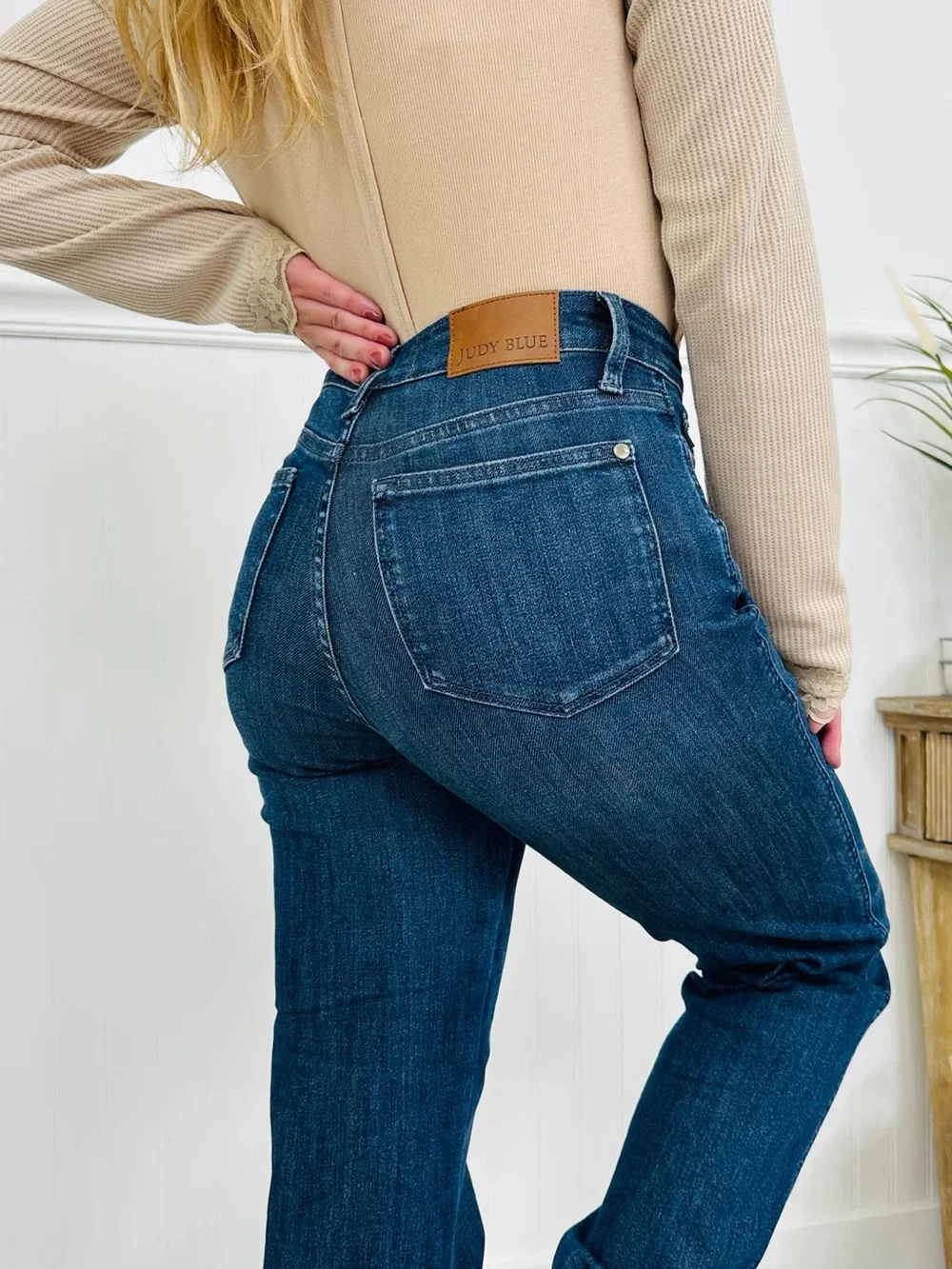Judy Blue • Be In Control Tummy Control NWT Sz 0 Straight Dark Wash Jean - Picture 2 of 11